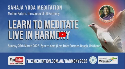 Learn to Meditate and live in Harmony – Sunday 20th March 2022