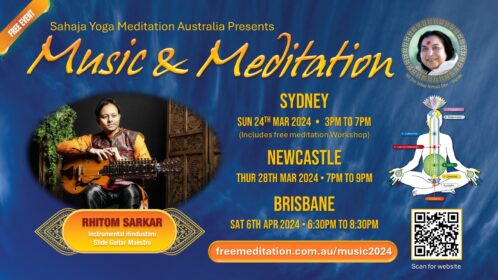 Music and meditation Concerts – Sydney, Newcastle & Brisbane, March/April 2024