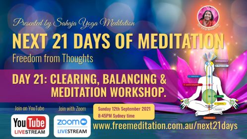 Online Meditation Workshop – Sunday 12th September 2021