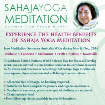 Health benefits of Sahaja Yoga Meditation – Australia wide Nov & Dec ...