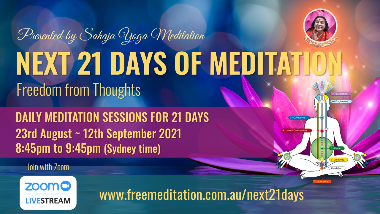 Next 21 Days of Meditation – 23rd August to 12th September 2021 | Free ...